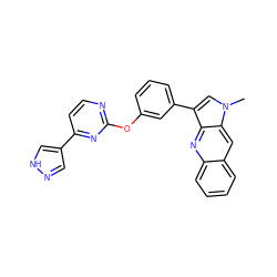 Cn1cc(-c2cccc(Oc3nccc(-c4cn[nH]c4)n3)c2)c2nc3ccccc3cc21 ZINC000299832520