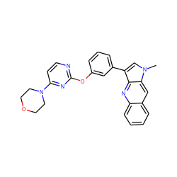 Cn1cc(-c2cccc(Oc3nccc(N4CCOCC4)n3)c2)c2nc3ccccc3cc21 ZINC000299834745