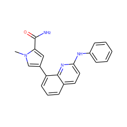 Cn1cc(-c2cccc3ccc(Nc4ccccc4)nc23)cc1C(N)=O ZINC000222350115