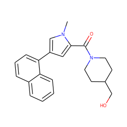 Cn1cc(-c2cccc3ccccc23)cc1C(=O)N1CCC(CO)CC1 ZINC001772577518