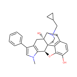 Cn1cc(-c2ccccc2)c2c1[C@@H]1Oc3c(O)ccc4c3[C@@]13CCN(CC1CC1)[C@@H](C4)[C@]3(O)C2 ZINC000101027437