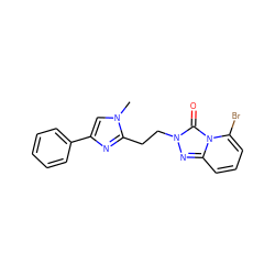 Cn1cc(-c2ccccc2)nc1CCn1nc2cccc(Br)n2c1=O ZINC000205788314