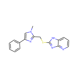 Cn1cc(-c2ccccc2)nc1CSc1nc2ncccc2[nH]1 ZINC000113422027