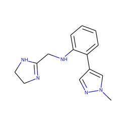 Cn1cc(-c2ccccc2NCC2=NCCN2)cn1 ZINC000013488562