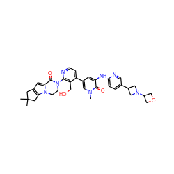 Cn1cc(-c2ccnc(N3CCn4c(cc5c4CC(C)(C)C5)C3=O)c2CO)cc(Nc2ccc(C3CN(C4COC4)C3)cn2)c1=O ZINC000205530827