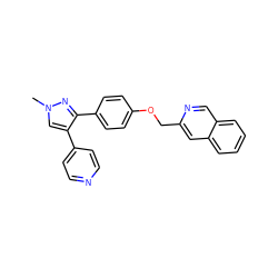 Cn1cc(-c2ccncc2)c(-c2ccc(OCc3cc4ccccc4cn3)cc2)n1 ZINC000066262556