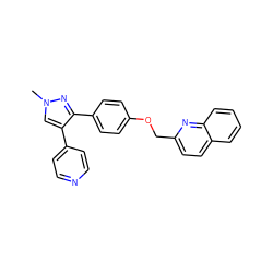 Cn1cc(-c2ccncc2)c(-c2ccc(OCc3ccc4ccccc4n3)cc2)n1 ZINC000035859742