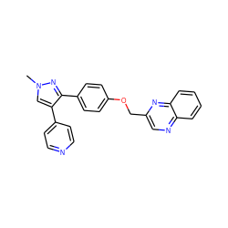 Cn1cc(-c2ccncc2)c(-c2ccc(OCc3cnc4ccccc4n3)cc2)n1 ZINC000034660845