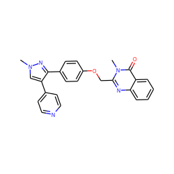 Cn1cc(-c2ccncc2)c(-c2ccc(OCc3nc4ccccc4c(=O)n3C)cc2)n1 ZINC001772641429