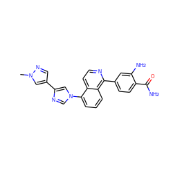 Cn1cc(-c2cn(-c3cccc4c(-c5ccc(C(N)=O)c(N)c5)nccc34)cn2)cn1 ZINC000145646183