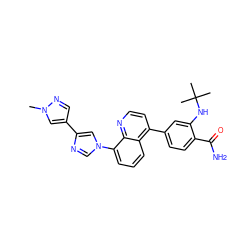 Cn1cc(-c2cn(-c3cccc4c(-c5ccc(C(N)=O)c(NC(C)(C)C)c5)ccnc34)cn2)cn1 ZINC000145620642