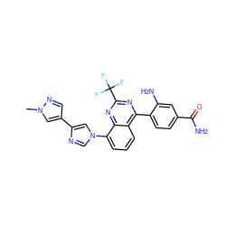 Cn1cc(-c2cn(-c3cccc4c(-c5ccc(C(N)=O)cc5N)nc(C(F)(F)F)nc34)cn2)cn1 ZINC000145550586