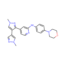 Cn1cc(-c2cn(C)nc2-c2ccnc(Nc3ccc(N4CCOCC4)cc3)c2)cn1 ZINC000071420873