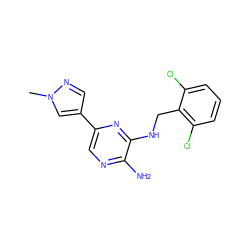 Cn1cc(-c2cnc(N)c(NCc3c(Cl)cccc3Cl)n2)cn1 ZINC000049052065