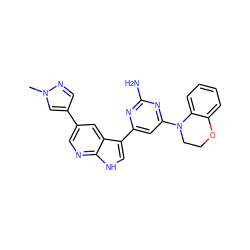 Cn1cc(-c2cnc3[nH]cc(-c4cc(N5CCOc6ccccc65)nc(N)n4)c3c2)cn1 ZINC000169700768