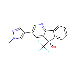 Cn1cc(-c2cnc3c(c2)[C@](O)(C(F)(F)F)c2ccccc2-3)cn1 ZINC000144890160