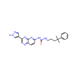 Cn1cc(-c2cnc3ccc(NC(=O)NCCCC(C)(C)c4ccccc4)nc3n2)cn1 ZINC000169704096