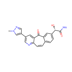 Cn1cc(-c2cnc3ccc4ccc([C@H](O)C(N)=O)cc4c(=O)c3c2)cn1 ZINC000095581455