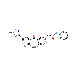 Cn1cc(-c2cnc3ccc4ccc(CC(=O)Nc5ccccc5)cc4c(=O)c3c2)cn1 ZINC000095581344