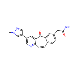 Cn1cc(-c2cnc3ccc4ccc(CC(N)=O)cc4c(=O)c3c2)cn1 ZINC000095584905