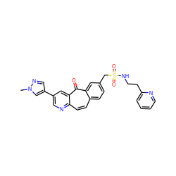 Cn1cc(-c2cnc3ccc4ccc(CS(=O)(=O)NCCc5ccccn5)cc4c(=O)c3c2)cn1 ZINC000095584321