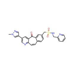 Cn1cc(-c2cnc3ccc4ccc(CS(=O)(=O)NCc5ccccn5)cc4c(=O)c3c2)cn1 ZINC000068203670