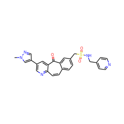 Cn1cc(-c2cnc3ccc4ccc(CS(=O)(=O)NCc5ccncc5)cc4c(=O)c3c2)cn1 ZINC000095581409