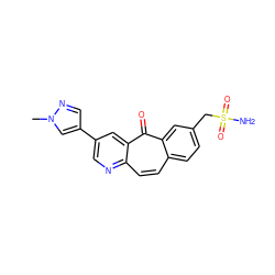 Cn1cc(-c2cnc3ccc4ccc(CS(N)(=O)=O)cc4c(=O)c3c2)cn1 ZINC000095583590