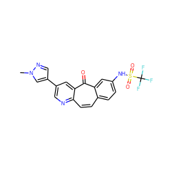 Cn1cc(-c2cnc3ccc4ccc(NS(=O)(=O)C(F)(F)F)cc4c(=O)c3c2)cn1 ZINC000072109364