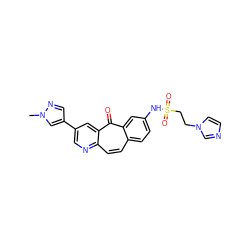 Cn1cc(-c2cnc3ccc4ccc(NS(=O)(=O)CCn5ccnc5)cc4c(=O)c3c2)cn1 ZINC000072109677