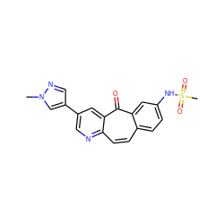 Cn1cc(-c2cnc3ccc4ccc(NS(C)(=O)=O)cc4c(=O)c3c2)cn1 ZINC000034842441