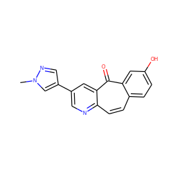 Cn1cc(-c2cnc3ccc4ccc(O)cc4c(=O)c3c2)cn1 ZINC000072109130