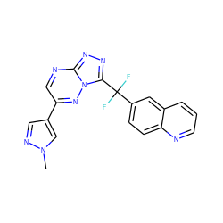 Cn1cc(-c2cnc3nnc(C(F)(F)c4ccc5ncccc5c4)n3n2)cn1 ZINC000200857216