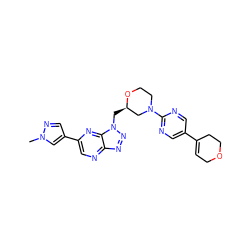 Cn1cc(-c2cnc3nnn(C[C@@H]4CN(c5ncc(C6=CCOCC6)cn5)CCO4)c3n2)cn1 ZINC001772577266