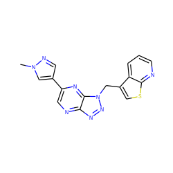 Cn1cc(-c2cnc3nnn(Cc4csc5ncccc45)c3n2)cn1 ZINC000149545968