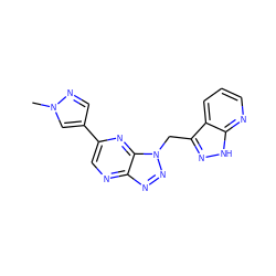 Cn1cc(-c2cnc3nnn(Cc4n[nH]c5ncccc45)c3n2)cn1 ZINC000144183183