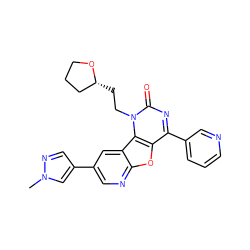 Cn1cc(-c2cnc3oc4c(-c5cccnc5)nc(=O)n(CC[C@@H]5CCCO5)c4c3c2)cn1 ZINC000096907456