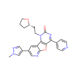 Cn1cc(-c2cnc3oc4c(-c5ccncc5)nc(=O)n(CC[C@@H]5CCCO5)c4c3c2)cn1 ZINC000096907458