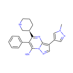 Cn1cc(-c2cnn3c(N)c(-c4ccccc4)c([C@@H]4CCCNC4)nc23)cn1 ZINC000060327276