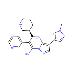 Cn1cc(-c2cnn3c(N)c(-c4cccnc4)c([C@@H]4CCCNC4)nc23)cn1 ZINC000060327544