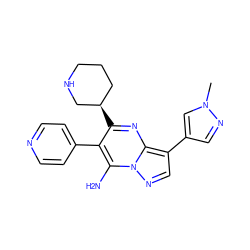 Cn1cc(-c2cnn3c(N)c(-c4ccncc4)c([C@@H]4CCCNC4)nc23)cn1 ZINC000060327274