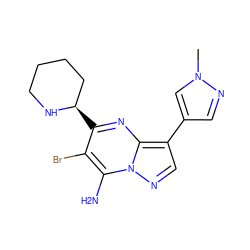 Cn1cc(-c2cnn3c(N)c(Br)c([C@@H]4CCCCN4)nc23)cn1 ZINC000066100800