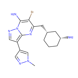 Cn1cc(-c2cnn3c(N)c(Br)c(C[C@H]4CCC[C@@H](N)C4)nc23)cn1 ZINC000066111833