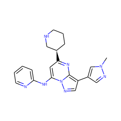 Cn1cc(-c2cnn3c(Nc4ccccn4)cc([C@@H]4CCCNC4)nc23)cn1 ZINC000066101697