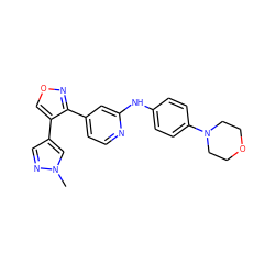 Cn1cc(-c2conc2-c2ccnc(Nc3ccc(N4CCOCC4)cc3)c2)cn1 ZINC000103235689