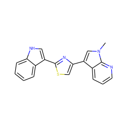 Cn1cc(-c2csc(-c3c[nH]c4ccccc34)n2)c2cccnc21 ZINC000096285044