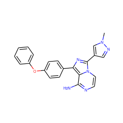 Cn1cc(-c2nc(-c3ccc(Oc4ccccc4)cc3)c3c(N)nccn23)cn1 ZINC000096168207