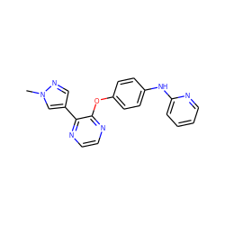 Cn1cc(-c2nccnc2Oc2ccc(Nc3ccccn3)cc2)cn1 ZINC000148237186