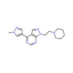 Cn1cc(-c2ncnc3c2cnn3CCN2CCCCC2)cn1 ZINC000207181452