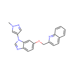 Cn1cc(-n2cnc3ccc(OCc4ccc5ccccc5n4)cc32)cn1 ZINC000103245999